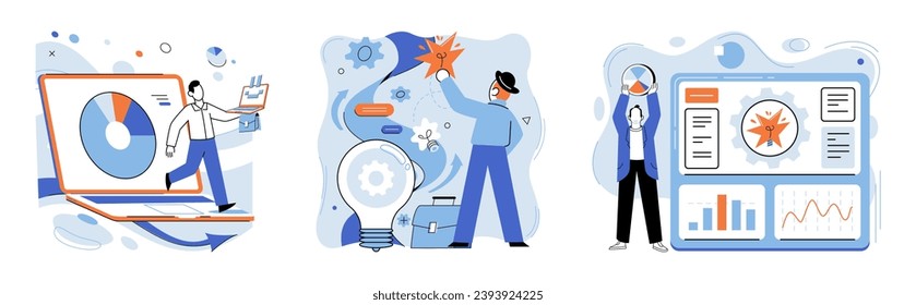 Smart business vector illustration. Challenge yourself to think smart and innovate efficiently Brainstorming sessions, fertile ground for cultivating smart ideas in business Smart achievements, fruits