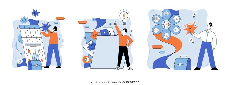 Smart business vector illustration. Technology shapes form professionally managed smart business Smart solutions, cornerstone continuous improvement Aspire for efficient and innovative solutions