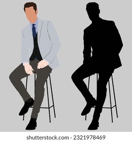 The Smart Businessman in a Seated Pose.