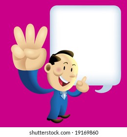 A smart businessman show you the third step of 5 steps to success.