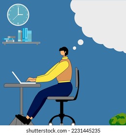smart businessman thinking bubble,contemplation to get solution to solve problem, imagination or creativity concept.