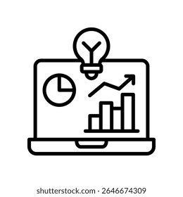 Ilustración vectorial de línea de icono de negocio inteligente