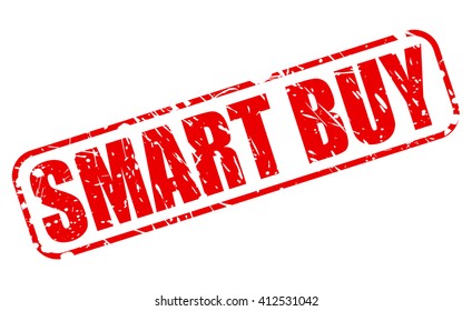 SMART BUY red stamp text on white