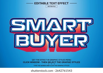 Modelo de efeito de texto editável 3D do comprador inteligente