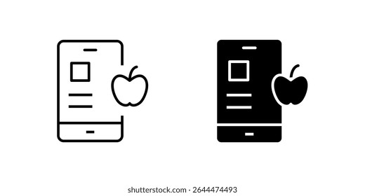 Smart calorie tracker icon set for nutrition, fitness apps, and dietary management. Essential for health, wellness, and healthy lifestyle themes.
