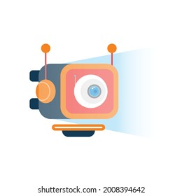 smart camera, action camera icon, computer web cam, camera snaps capture, modern cam illustration, AI camera.