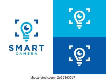 smart camera idea vector design template. logo documentation image or digital photo technology	