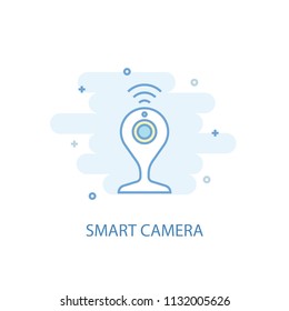 smart camera line trendy icon. Simple line, colored illustration. smart camera symbol flat design from Smart Home set. Can be used for UI/UX