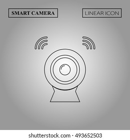 Smart camera linear icon. Thin line style