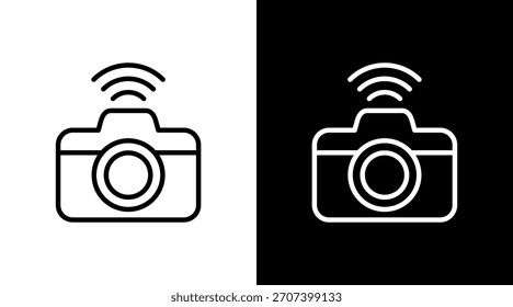 Diseño de conjunto de iconos blancos de cámara inteligente
