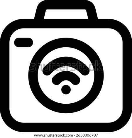 Smart Camera, Wireless Camera, Wifi Outline Icon