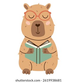 Smart capybara solving math with a calculator and math symbols. Flat hand-drawn style, transparent background. Ideal for educational posters, childrens books, and apps. - Powered by Shutterstock - Get 15% off with code: PIKWIZARD15