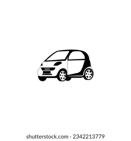 coche inteligente, blanco y negro.