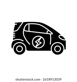Smart Car flaches Symbol. Vektorisoliertes Element. Bearbeitbarer Strich.