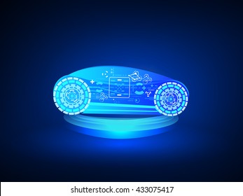 vector de diseño de la tecnología de futuro para automóviles inteligentes