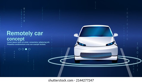 A smart car. Hardware diagnostics of the vehicle condition. The smartphone monitors the safety of the car wirelessly and informs the owner about the level of protection of the car. Vector illustration