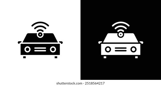 Smart car icon Flat fill set collection
