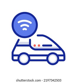 smart car icon illustration editable stroke