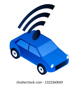 Smart car icon. Isometric of smart car vector icon for web design isolated on white background