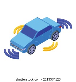 Smart car icon isometric vector. Drive sensor. Automatic control