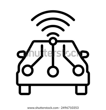 Smart car icon linear logo mark in black and white