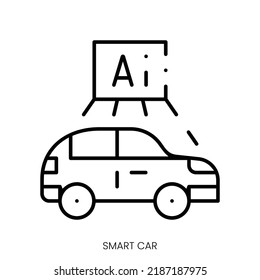 smart car icon. Linear style sign isolated on white background. Vector illustration