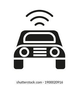 Smart Car Icon on white background color editable