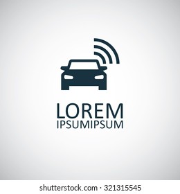 smart car icon, on white background