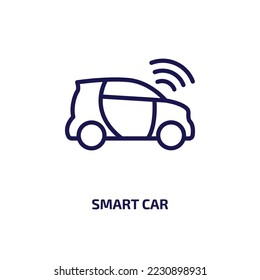 smart car icon from programming collection. Thin linear smart car, smart, car outline icon isolated on white background. Line vector smart car sign, symbol for web and mobile