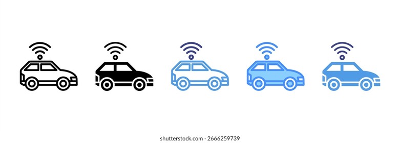 Conjunto de iconos de coche inteligente colección de estilo múltiple