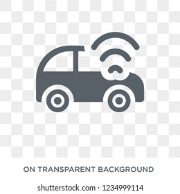 Smart car icon. Trendy flat vector Smart car icon on transparent background from smart home collection. 