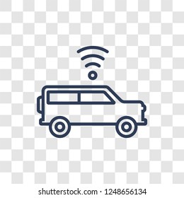 Smart car icon. Trendy linear Smart car logo concept on transparent background from Smarthome collection