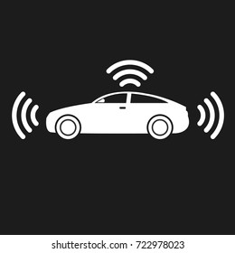 Smart car icon. Vector illustration.
