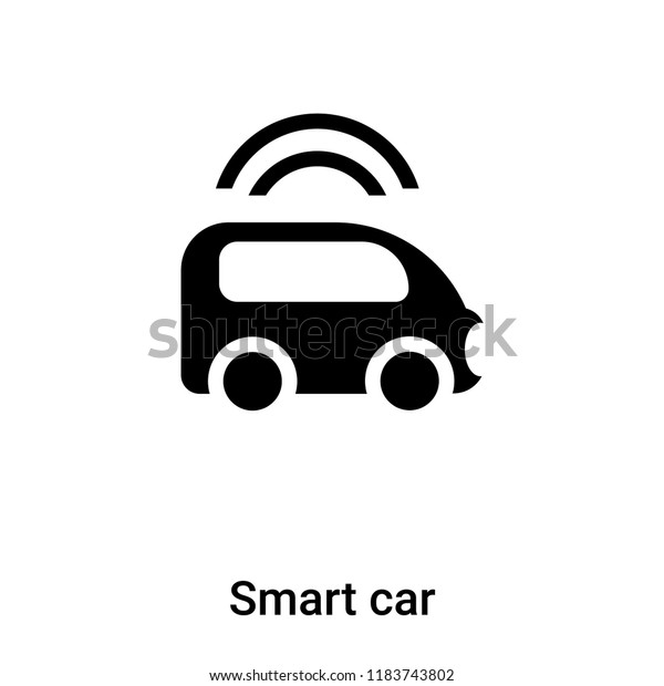 Smart car icon vector isolated on white\
background, logo concept of Smart car sign on transparent\
background, filled black\
symbol