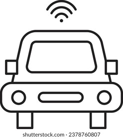 Smartcar-Symbol mit Symbol für drahtlose Verbindung

