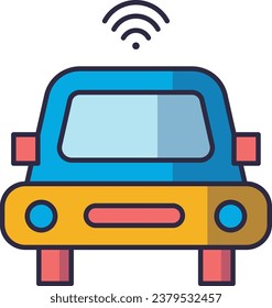 Smartcar-Symbol mit Symbol für drahtlose Verbindung

