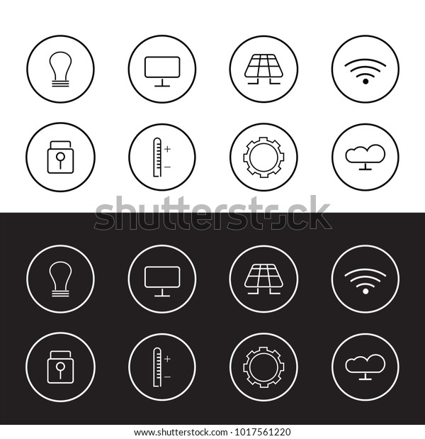 Smart car icons. Smart home icons. Icons for web and
app. Smart icons set.