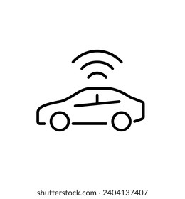 Smart car. Internet of things, self-driving vehicle. Pixel perfect icon