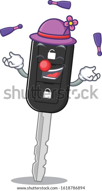 Smart
car key cartoon character design playing
Juggling