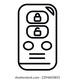 Smart car key icon outline vector. Vehicle button. Lock service