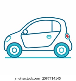 smart car line art vector image