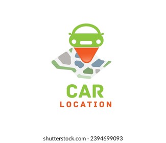 smart car location position logo design template illustration inspiration