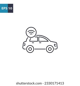 Smart car outline icon Vector illustration