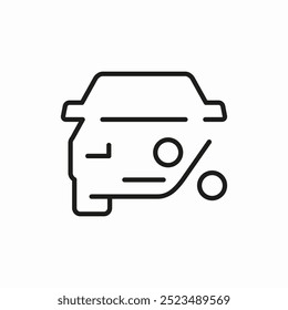 smart car percent icon sign vector