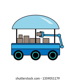 Smart car. Robot. Vector illustration.