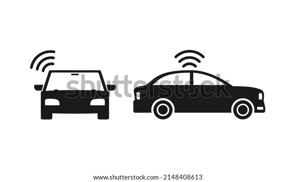 Smart car signal icon. Car autonomous.\
Vector illustration