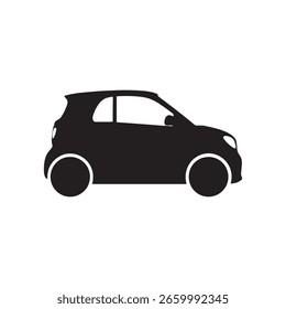 Design plano de vetor de ícone de silhueta de carro inteligente.