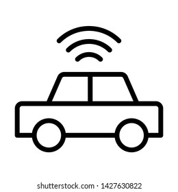 Smart car. Simple design. Line vector. Isolate on white background.