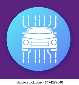 Smart car. SUV icon. Flat vector illustration.Vehicle front view. 