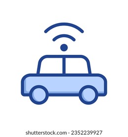 Symbol für schlaues Auto, Vektorgrafik 